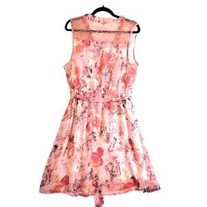 Anmol Dress Women's 14 Chiffon Lace Lined Pink Rose Coquette Renaissance  Fairy